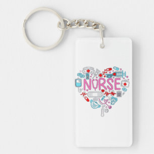 Porte-clés Illustration du coeur de l'infirmière