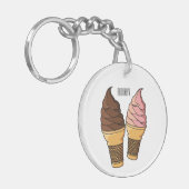 Porte-clés Illustration du cône de crème glacée (Devant gauche)