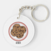 Porte-clés Illustration du cookie de puce à chocolat (Dos)