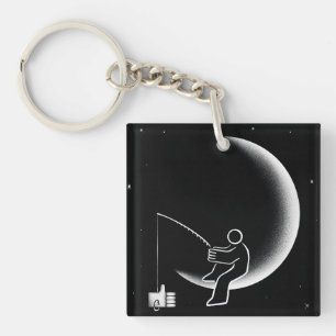 Porte-clés Illustration du croissant de lune pour pêcher des