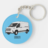 Porte-clés Illustration du fourgon de livraison (Dos)