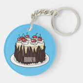 Porte-clés Illustration du gâteau de la Forêt-Noire (Dos)