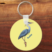 Porte-clés Illustration du grand héron bleu (Recto)