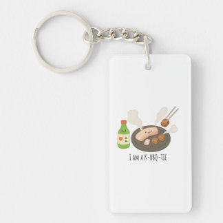 Porte-clés Illustration du K-BBQ et du Soju - Pun alimentaire