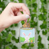 Porte-clés Illustration du lapin de Pâques (main)