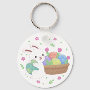 Porte-clés Illustration du lapin de Pâques mignon