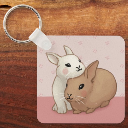 Porte-clés Illustration du lapin mignon (Recto)