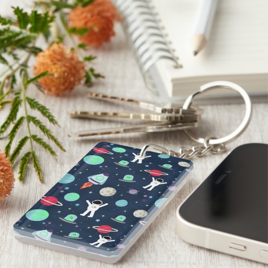 Porte-clés Illustration du Motif spatial (Devant droit)