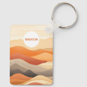 Porte-clés Illustration du paysage Abstrait du nom personnali (Verso)