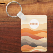 Porte-clés Illustration du paysage Abstrait du nom personnali (Recto)