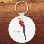 Porte-clés Illustration du perroquet de macaw Scarlet (Recto)