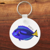 Porte-clés Illustration du poisson de la cuve bleue (Recto)