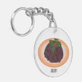 Porte-clés Illustration du pudding de Noël (Devant gauche)