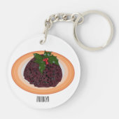 Porte-clés Illustration du pudding de Noël (Dos)