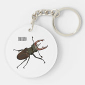 Porte-clés Illustration du scarabée de stade (Dos)