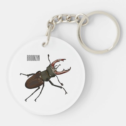 Porte-clés Illustration du scarabée de stade (Dos)