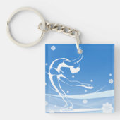 Porte-clés Illustration du sport de patinage sur glace (Devant)