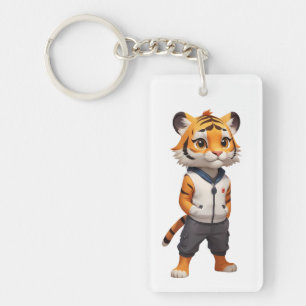 Porte-clés Illustration du tigre cool et adorable