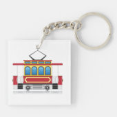 Porte-clés Illustration du tramway rétro (Dos)