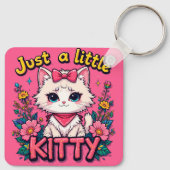 Porte-clés Illustration d'un adorable chaton blanc (Dos)