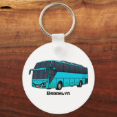 Porte-clés Illustration d'un autobus à passagers moderne (Recto)