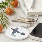 Porte-clés Illustration d'un avion de chasse-bombardier (Devant droit)