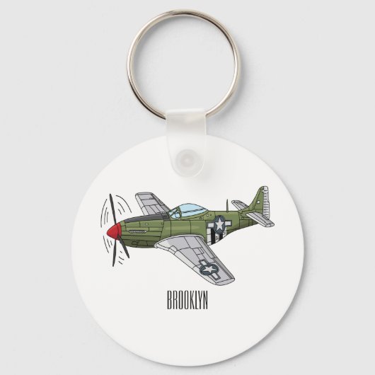 Porte-clés Illustration d'un avion militaire (Recto)