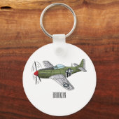 Porte-clés Illustration d'un avion militaire (Recto)