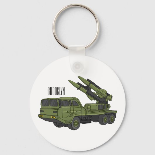 Porte-clés Illustration d'un camion de missiles militaires (Recto)