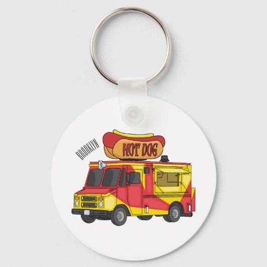 Porte-clés Illustration d'un camion de nourriture pour chien  (Recto)