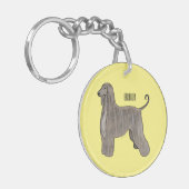 Porte-clés Illustration d'un chien hound afghan (Devant gauche)