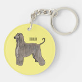 Porte-clés Illustration d'un chien hound afghan (Dos)