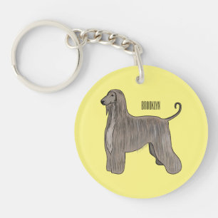 Porte-clés Illustration d'un chien hound afghan