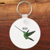 Porte-clés Illustration d'un colibri à bec épée (Recto)