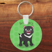 Porte-clés Illustration d'un diable de Tasmanie affamé (Recto)