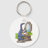 Porte-clés Illustration D'Un Iguanodon Mettant Sur Le Maquill (Recto)
