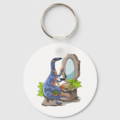 Porte-clés Illustration D'Un Iguanodon Mettant Sur Le Maquill (Verso)