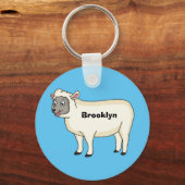 Porte-clés Illustration d'un mouton joyeux (Recto)