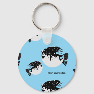 Porte-clés illustration d'un poisson-globe Derpy m