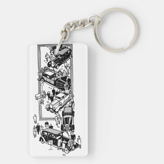 Porte-clés Illustration d'un spectacle automobile pour les ge (Dos)