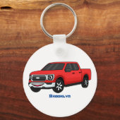 Porte-clés Illustration d'une camionnette rouge mou (Recto)