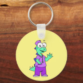 Porte-clés Illustration D'Une Infirmière Stegosaurus. (Verso)