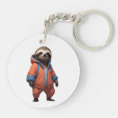 Porte-clés Illustration d'une parcelle mignonne et amicale (Dos)