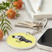 Porte-clés Illustration d'une voiture de police (Devant droit)