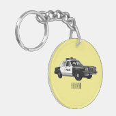 Porte-clés Illustration d'une voiture de police (Devant gauche)