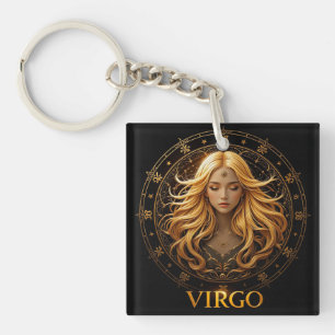 Porte-clés Illustration élégante de la Vierge du zodiaque ave
