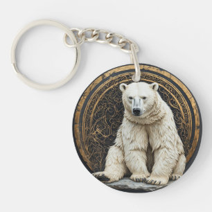 Porte-clés Illustration élégante d'ours polaire