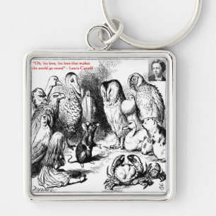 Porte-clés Illustration et citation de Lewis Carroll dans le