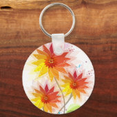 Porte-clés Illustration florale moderne (Recto)