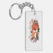 Porte-clés Illustration Florale Renard Endormi Mignon (Devant gauche)